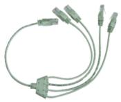 CORDON 1 PAIRE "Y" GRIS 0.40m 1 ENTREE RJ45 / 4 SORTIES RJ45