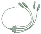 Cordon en y sur RJ45 | 1 entrée nue / 4 sorties rj45