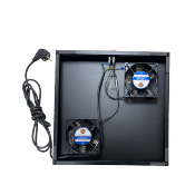 Caisson 2 ventilateurs - Noir | Compatible armoires profondeur 600 mm