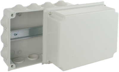 Boîte de distribution étanche IP55 / IK08 avec rail DIN - 220 x 170 x 140 mm 