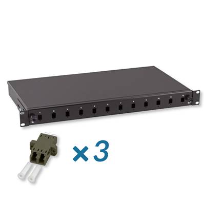 Tiroir optique équipé de 3 traversées LC Duplex multimode | 6 fibres - 12 ports