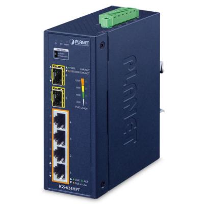 Switch industriel 4 ports 10/100/1000T 802.3at PoE + 2 ports 100/1000/2500X SFP