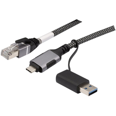 Cordon RJ45 USB-C/A Cat. 6 | 12m