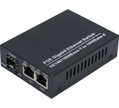 Convertisseur Gigabit Fibre SFP 1000SX/LX - 2x RJ45 PoE+ (30W max)