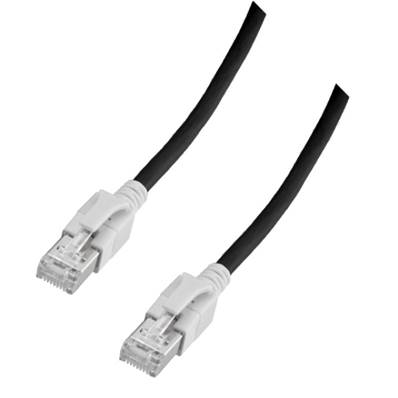 Cordon RJ45 Cat. 6A S/FTP - LED | Noir 10m 