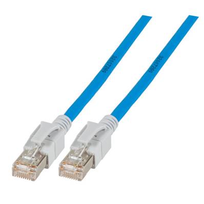 Cordon RJ45 Cat. 6A S/FTP - LED | Bleu 2m 