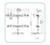 Support à poser / pincer pour 4 écrans 15 - 32"