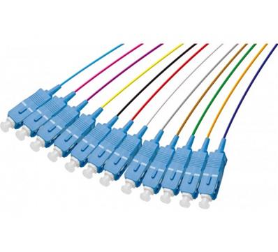 Pigtail monomode 12 couleurs SC - 9/125 - 1m