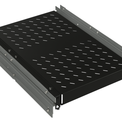 Étagère 19" coulissante – Fix. AV/AR – Baie prof. 1000/1200 mm