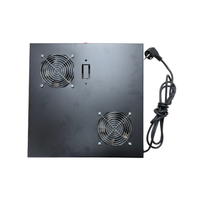 Caisson 2 ventilateurs - Noir | Compatible armoires profondeur 600 mm