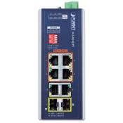 Switch industriel 4 ports 10/100/1000T 802.3bt PoE + 2 ports 10/100/1000T + 2 ports SFP