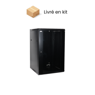 Coffret 19" - 18U 600 x 600 mm - Noir | En kit
