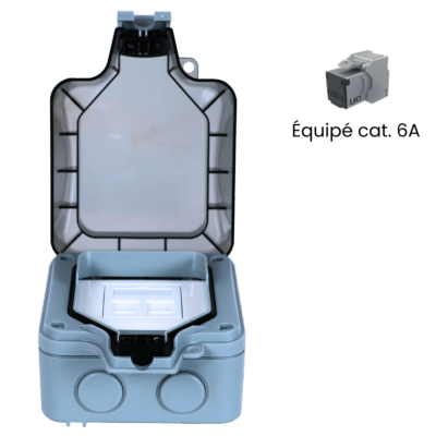 Boîtier RJ45 mural étanche IP 66 - 2 ports | Cat.6A