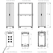 Baie Serveur 47U 600x1000 mm - Noire - Charge 1200 kg | En kit