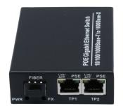 Convertisseur Gigabit Fibre SFP 1000SX/LX - 2x RJ45 PoE+ (30W max)