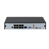 DAHUA - Enregistreur NVR 8 voies IP | PoE | 4K UHD | Noir