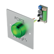 Bouton poussoir champignon PMR diamètre 22 mm | Plaque large