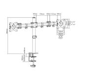 Support écran à pincer pour 2 écrans 13 - 27"
