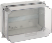 Bote de distribution tanche IP65 / IK08 avec rail DIN - 220 x 170 x 140 mm | Couvercle transparent