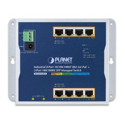 Switch industriel pour montage mural 8 ports 10/100/1000T 802.3at PoE + 2 ports SFP