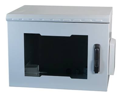 Coffret étanche / outdoor 19" IP55 - 9U 600 x 450 mm - Gris | Porte en verre sécurit