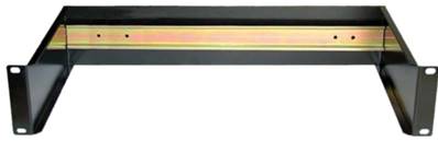 Rail DIN avec support 19" 2U décaissé de 200 mm