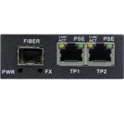 Convertisseur Gigabit Fibre SFP 1000SX/LX - 2x RJ45 PoE+ (30W max)