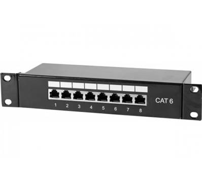 Panneau 10" 8 ports 1u cat.6 u/ftp noir