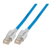 Cordon RJ45 Cat. 6A S/FTP - LED | Bleu 2m 