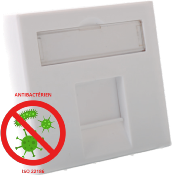 Plastron plat antibactérien 45 x 45 | 1 port RJ45