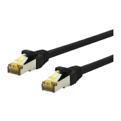 Cordon RJ45 Ultra Flex Cat. 6A S/FTP - LSOH / TPE | Noir 1m 