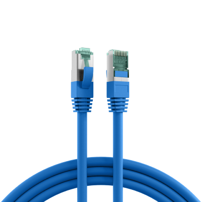 Cordon RJ45 Cat. 6A S/FTP - LSZH | Bleu 0.30m