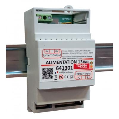 Alimentation DIN 12 V~ 1,5 A - 3 modules - Pour interphonie