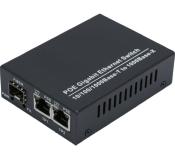 Convertisseur Gigabit Fibre SFP 1000SX/LX - 2x RJ45 PoE+ (30W max)