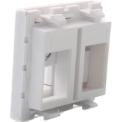 Plastron plat antibactérien 45 x 45 | 2 ports RJ45