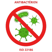 Plastron plat antibactérien 45 x 45 | 2 ports RJ45